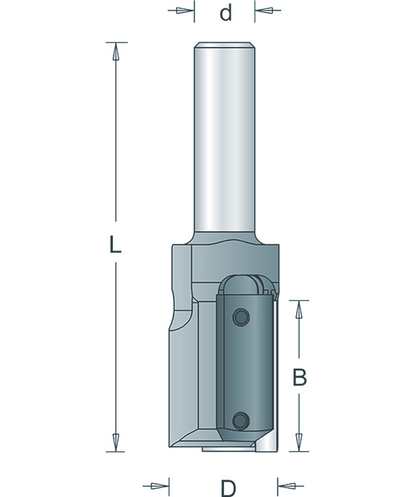 708-8 HM Groeffrees Lang met Wisselmessen 8mm d=8